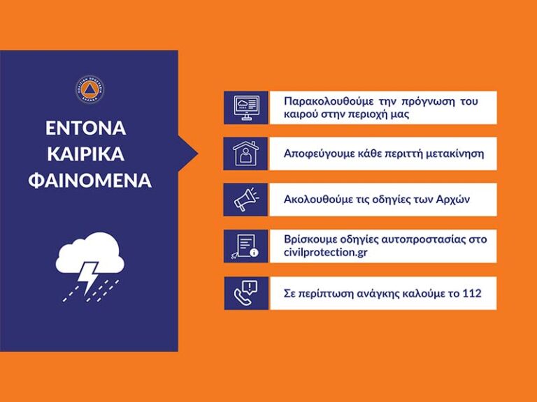 Ανακοίνωση από την Γενική Γραμματεία Πολιτικής Προστασίας