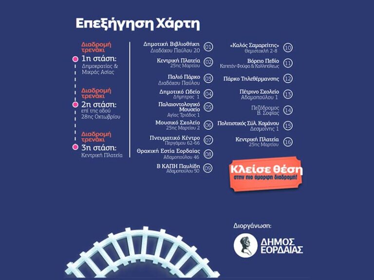 Το απόγευμα της Τετάρτης 14-12-2022 ξεκινάει τις διαδρομές του στην Πτολεμαΐδα, το Χριστουγεννιάτικο τρένο του Δήμου Εορδαίας.