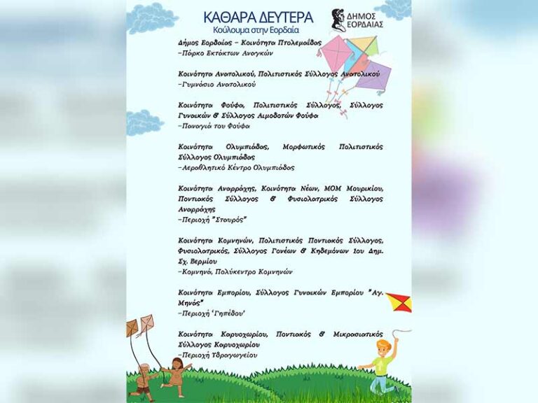 Αποκριάτικες εκδηλώσεις στον Δήμο Εορδαίας